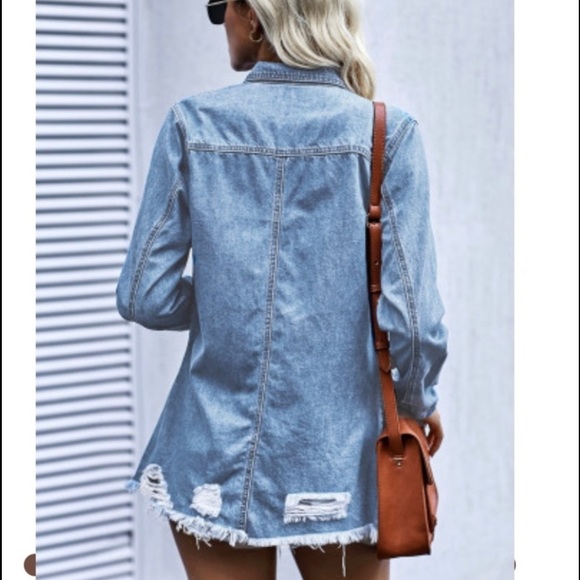 Ripped‎ Denim Jacket - Picture 2 of 3